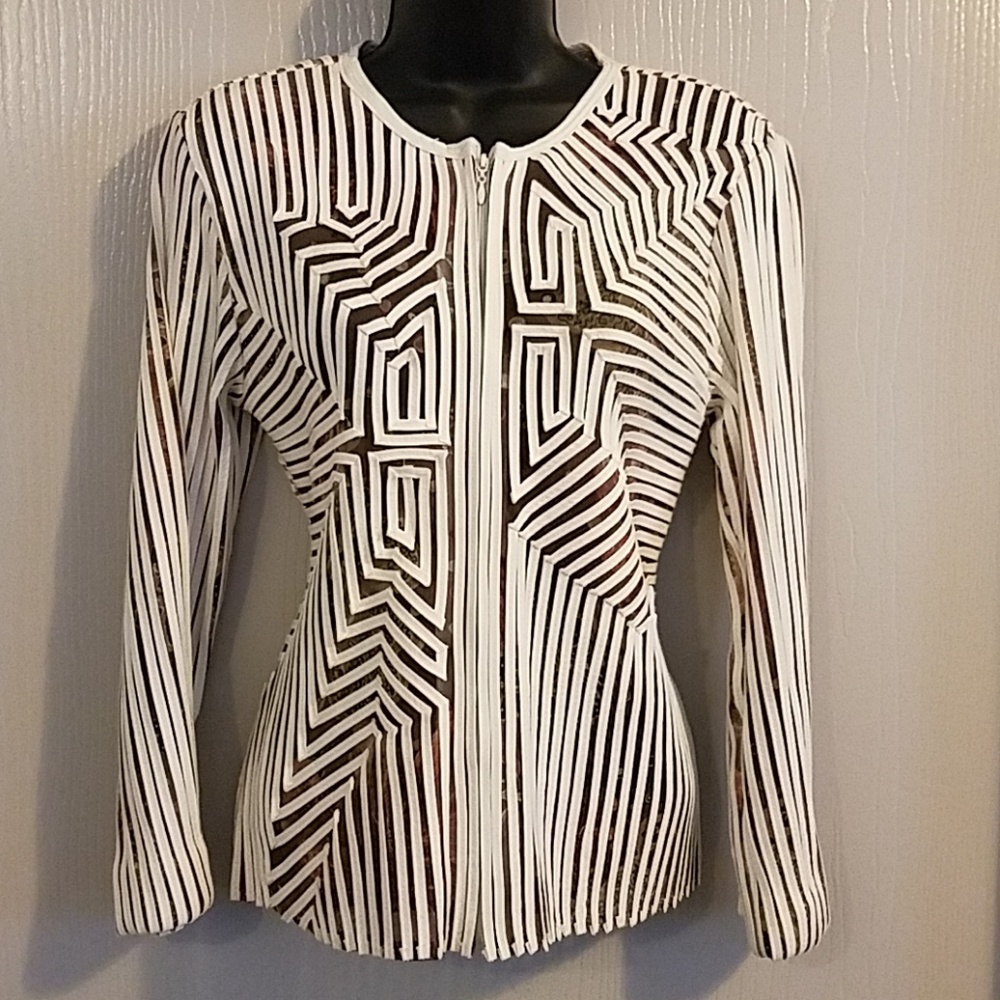Obstinee brand ladies - faux leather blazer / jacket size 8